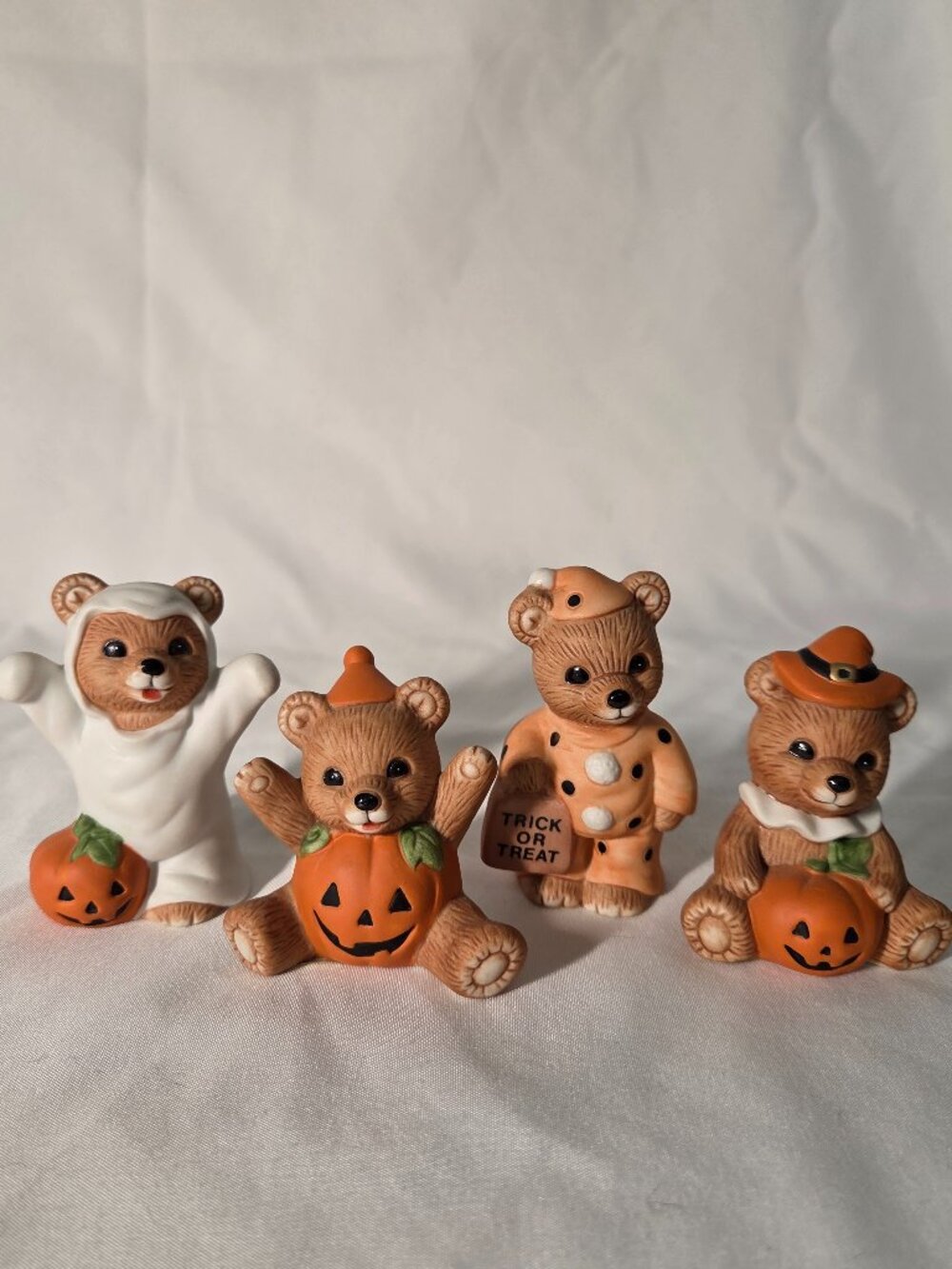 Vintage HOMCO Teddy Bear Halloween Set of 4